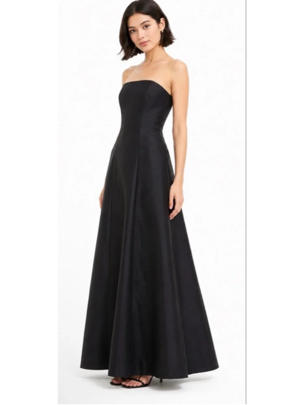 NWOT Lauren Ralph Lauren 100% Silk Black Strapless Dress Size 8 - Picture 3 of 8